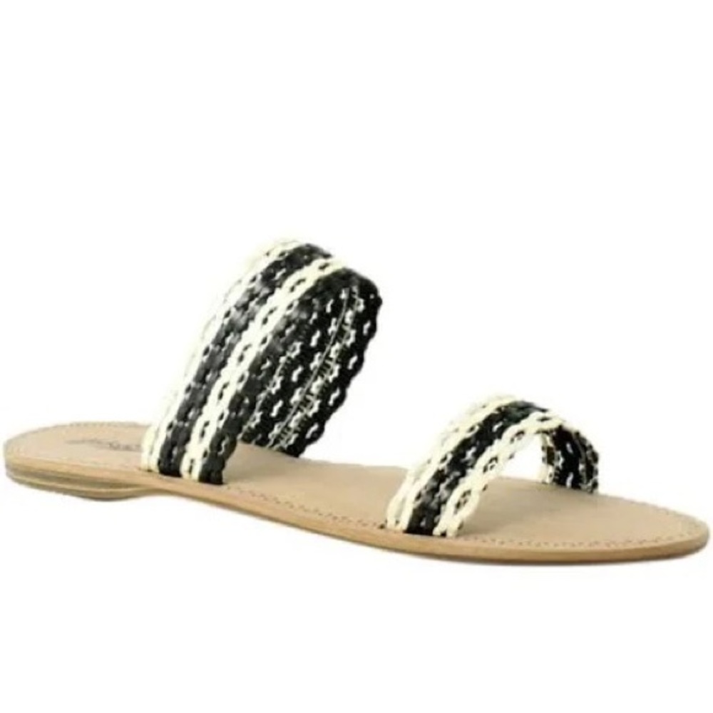 Lucky Brand ☮️ black and white slide sandals | size 8.5
